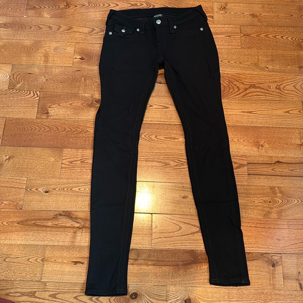 True Religion swarovski crystal black pants. Size 26